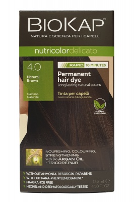 BioKap Nutricolor Delicato RAPID Natural Brown 4.0 Permanent Hair Dye 135ml